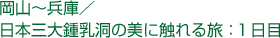 岡山〜兵庫/日本三大鍾乳洞の美に触れる旅